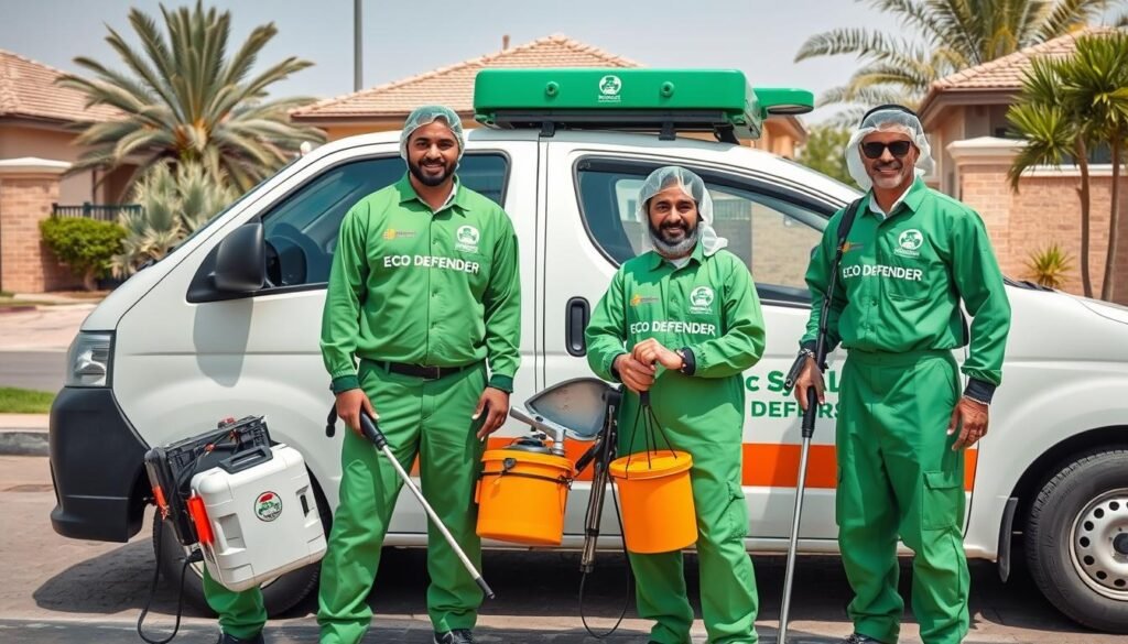 فريق شركة إيكو ديفيندر لمكافحة حشرات وقوارض بالاحساء